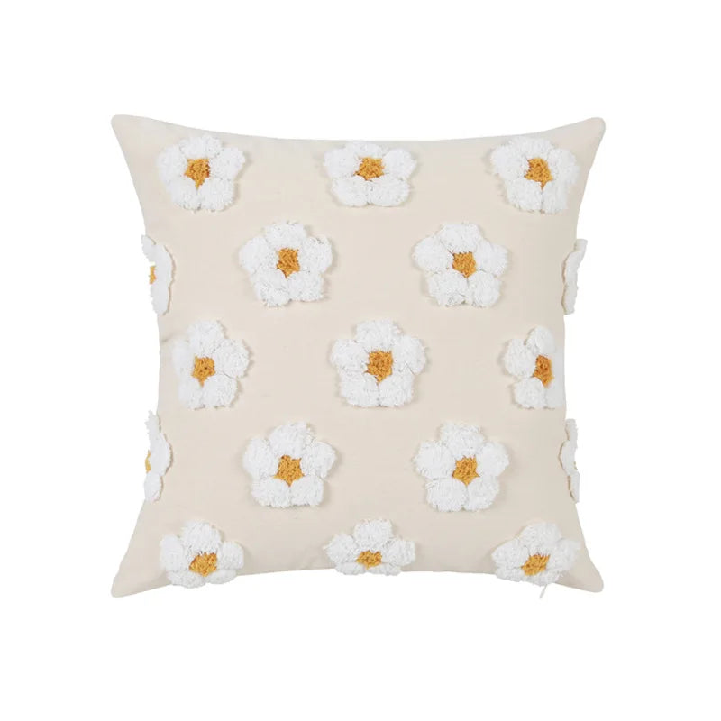 Decorbites™ Daisy Flora Stickerei Kissenbezug - Wohnaccessoires Gelb Blaue Blumen