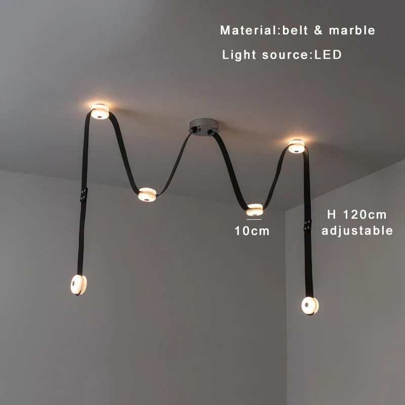 Leather Marble Ceiling Light