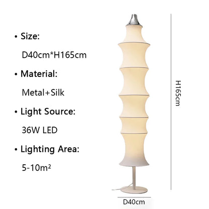 Decorbites™ Sahne-Seide Japanische LED-Stehlampe für modernes Wohnzimmer-Dekor