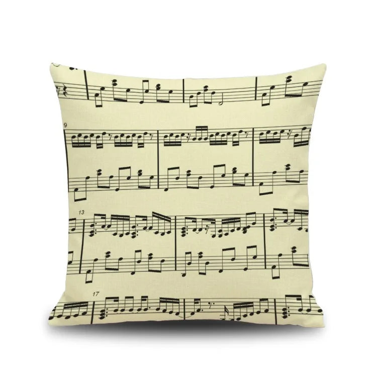 Decorbites™ Notenbrief Piano-Grafik-Druck Leinen-Kissenbezug 45x45cm Wohnzimmer-Dekoration