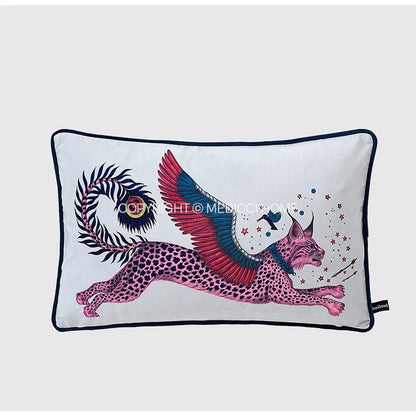 Decorbites™ Korallen-Luchs Samt Kissenbezug: Luxuriöses Mystisches Tierenthema für das Sofa