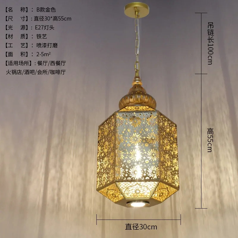 Decorbites™ Gold-Lustre-Hängeleuchten LED E27 – Vintage-Luxus-Eisen für Heimdekoration & Restaurant