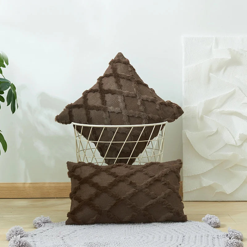 DecorBites™ Diamond Solid Embroidery Cushion Cover - Modern Home Decor