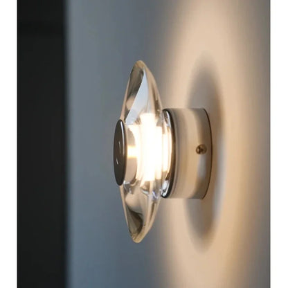 DecorBites™ Crystal Bedside Wall Lamp: Modern Minimalist Circular Design for Home