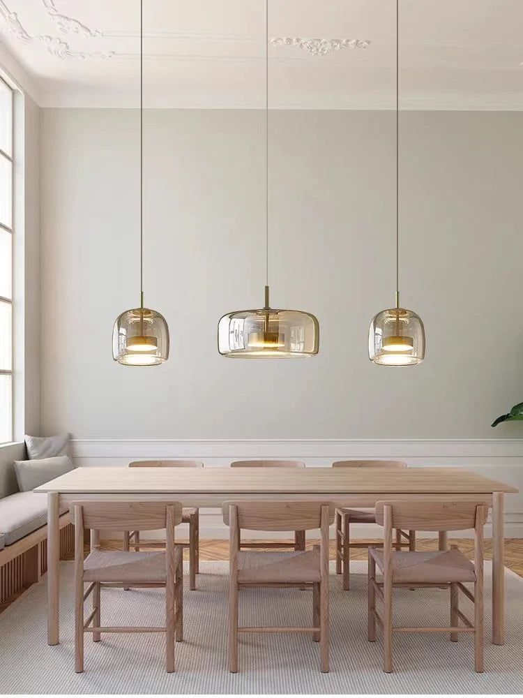 Nordisches Restaurant-Pendant-Licht, modernes Luxus-Bar-Tresen, Café-Nachttisch-Einzelkopf-Glas-Kunst-Lichtarmatur