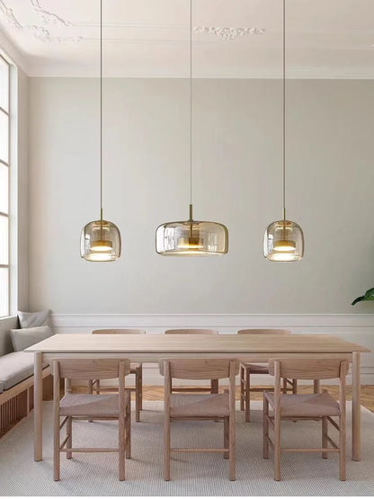 Nordisches Restaurant-Pendant-Licht, modernes Luxus-Bar-Tresen, Café-Nachttisch-Einzelkopf-Glas-Kunst-Lichtarmatur