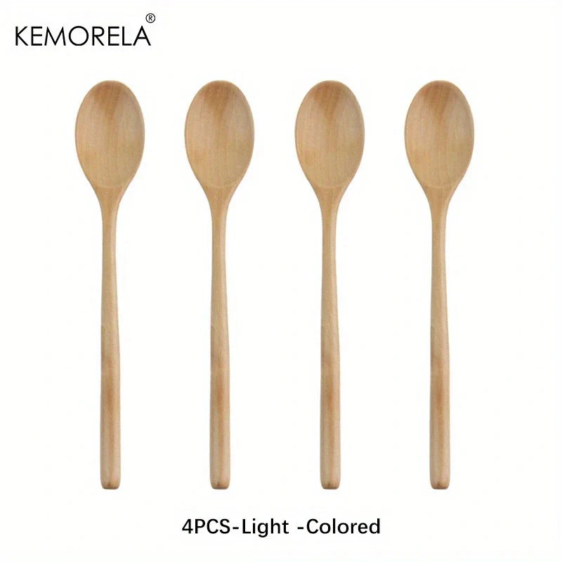Decorbites™ 4-teiliges Holzlöffel-Set - Koreanischer Stil Natürliches Holz Suppentischgeschirr
