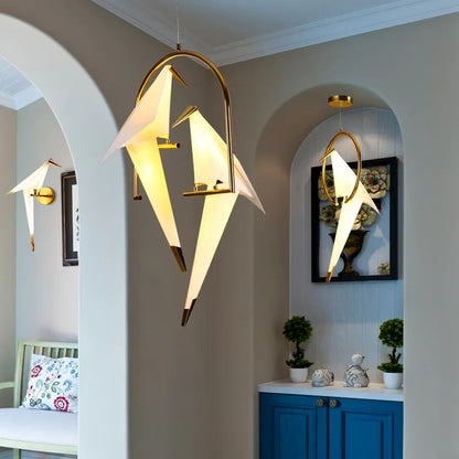 DecorBites™ Crane Chandelier Iron LED Light for Bedroom Dining Children's Room