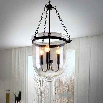 Decorbites™ Glas-Eimer-Hängeleuchte Retro Esszimmer Flur Schwarz/Rost LED-Leuchte