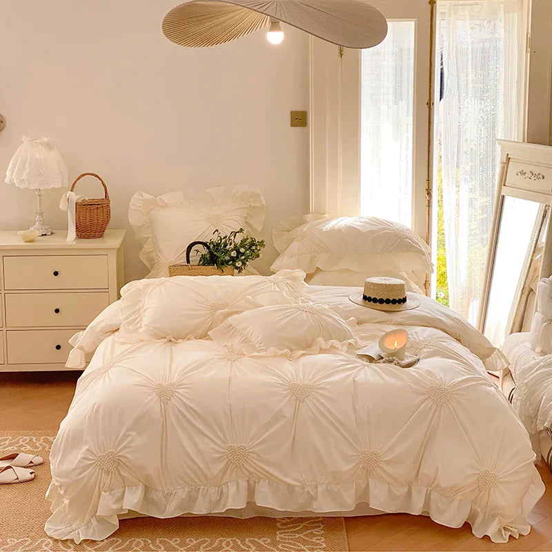 Heart Pleat Cotton Bedding