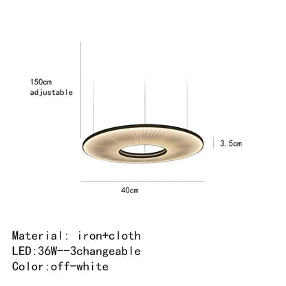DecorBites™ Dix Iris Pendant Light Fabric Round Ring Aesthetics Art Decor Light