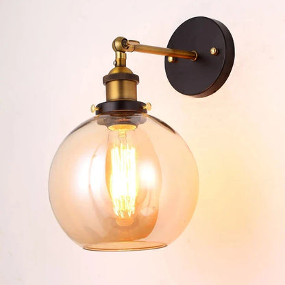 Decorbites™ Industrielle Vintage-Loft-Stil Wandlampe Nachttischleuchte Wandleuchte Glas Eisen Kunst E27