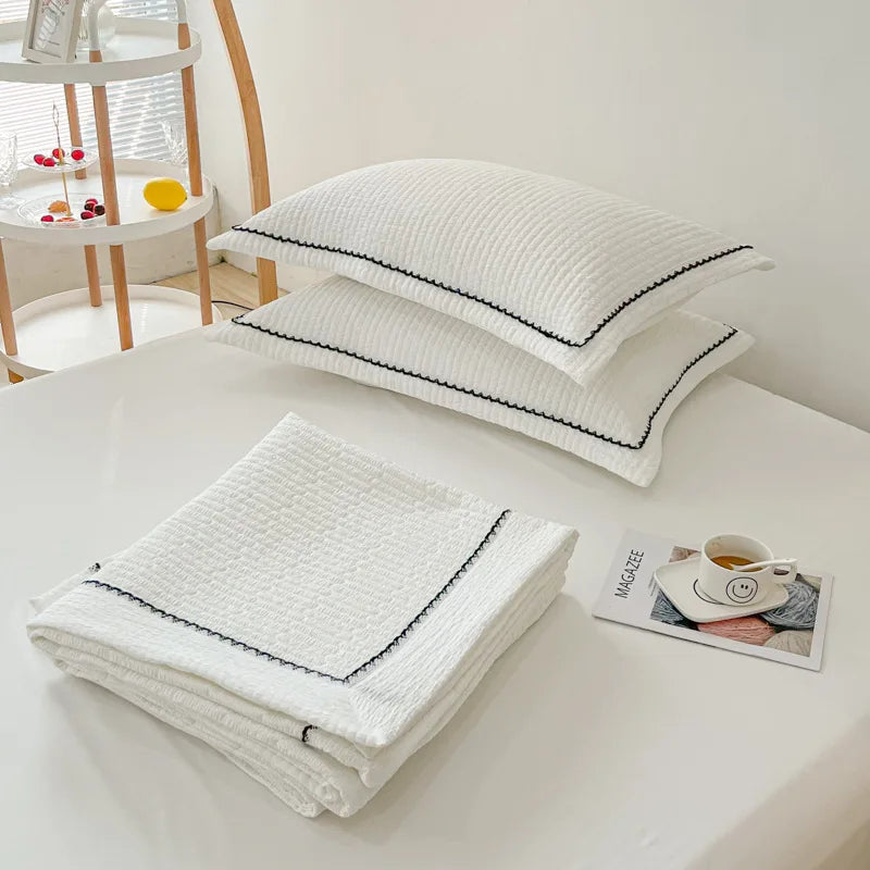 DecorBites™ Korean Style Bubble Yarn Quilted Summer Comforter Set