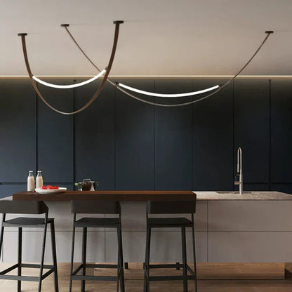 Decorbites™-Leder-Leuchter: Minimalistisches nordisches LED-Pendant-Licht für Wohnzimmer, Esszimmer und Schlafzimmer