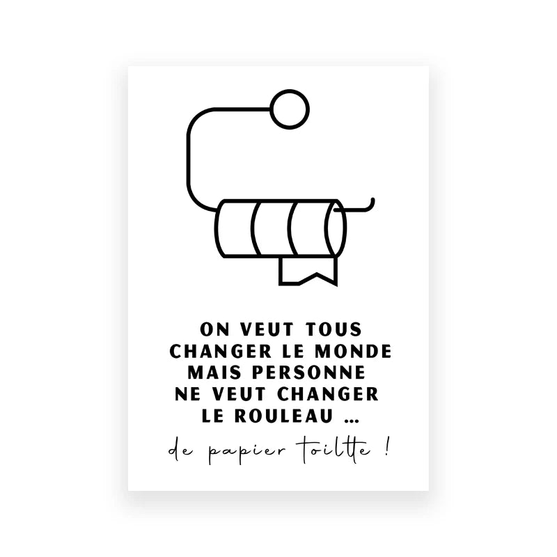 Affiche minimalistes WC et salle de bain Prints French Bathroom Rules Quote Poster Canvas Painting Toilet Bathroom Wall Decor