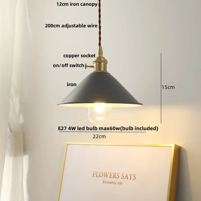 DecorBites™ Copper Knob Iron LED Pendant Light - Adjustable Nordic Modern Hang Lamp