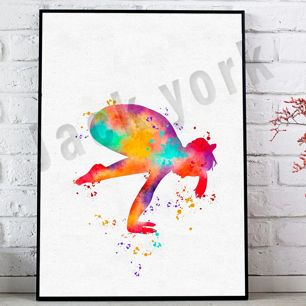 Decorbites™ Tanzkönig Yoga-Druck Frauen Tanz Asana-Pose Zen Pilates Art Deco Geschenk