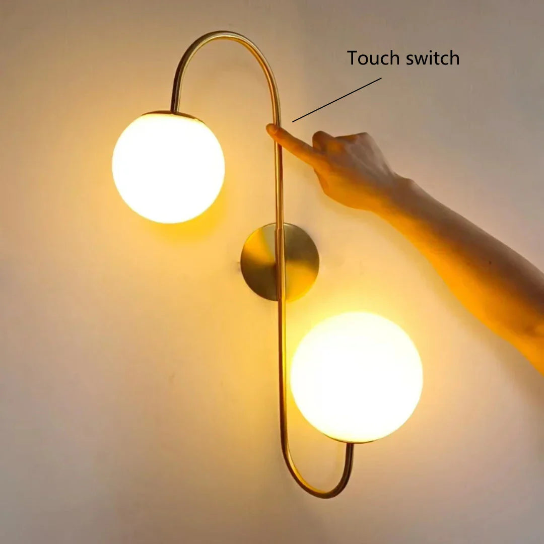 Gold Glass Wall Sconce With Touch Switch