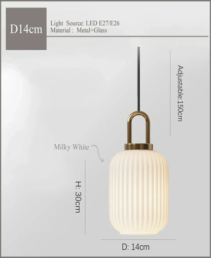 Decorbites™ Japanisches Glasanhängerleuchte: Moderne nordische LED-Hängeleuchte für Schlafzimmer und Heimdekoration