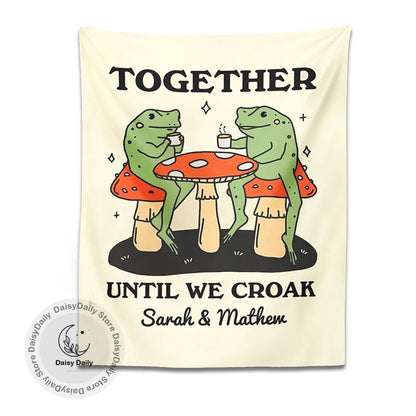 DecorBites™ Cute Cartoon Frog Moon Phase Tapestry for Girls Dorm Room Decor