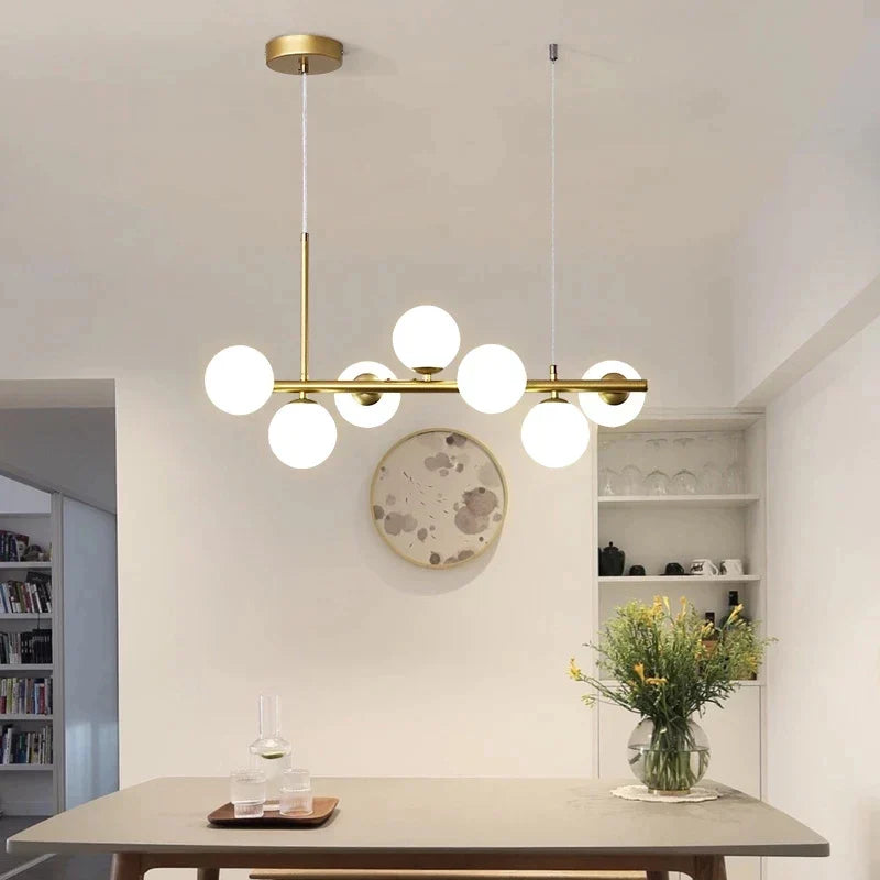 Gold Glass Ball Pendant 11-Light Smoky Gray