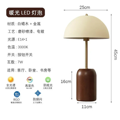 DecorBites™ French Medieval Solid Wood LED Table Lamp for Bedroom, Living Room