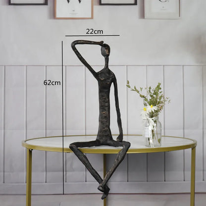Decorbites™ Abstrakte Metall-Skulptur Mensch Gusseisen Schwarze Person Schreibtisch-Dekoration
