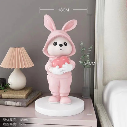 DecorBites™ Cute Rabbit Desk Figurines, Cartoon Home Decor, Nordic Arts, Crafts Supplies