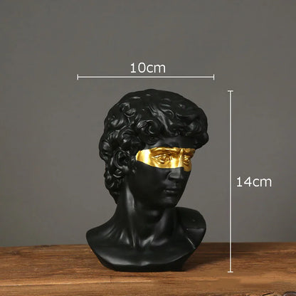 DecorBites™ Gold David Statue Resin Sculpture Artwork Ornament for Living Room