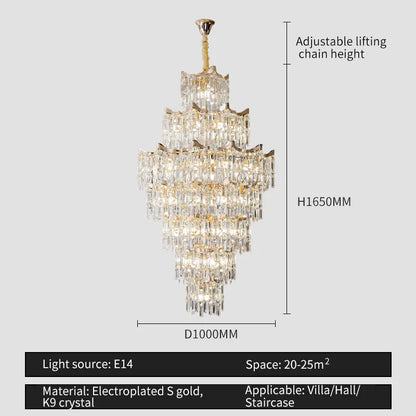 Decorbites™ Elegante Kristall-Kronleuchter für Duplex-Wohnzimmer, Hotelfoyer – Luxuriöse Atmosphäre