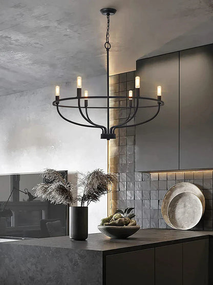 DecorBites™ Industrial Chandelier Light: Retro Iron Pendant Lamp for Living Room, Kitchen, Restaurant