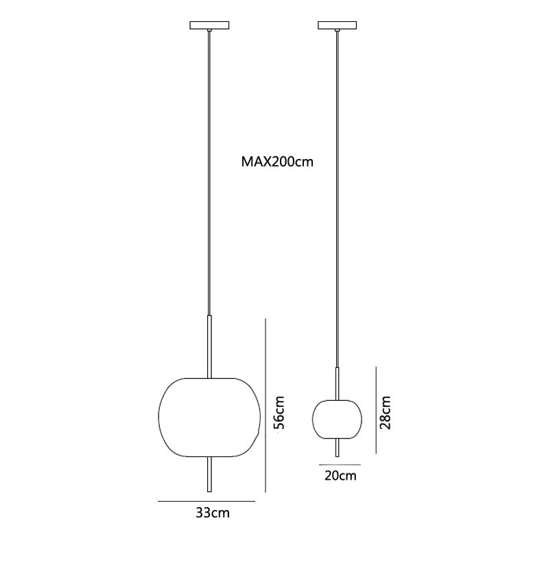 Glass LED Pendant Light Golden 33cm Diameter