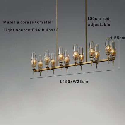 Decorbites™ Kristall Messing Glas Anhängerleuchte dimmbar luxuriöse Vintage Lampe