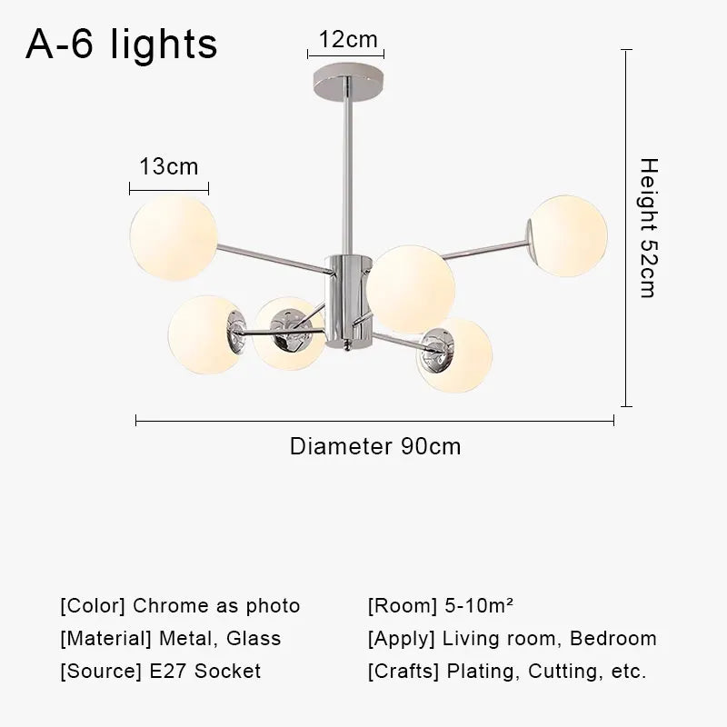 Decorbites™ Glas-Kugeln-LED-Deckenleuchter für modernes Wohnzimmer und Schlafzimmer
