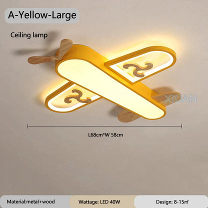 Decorbites™ Kinder-Flugzeug-Anhängerleuchten Holz Metall Wandlampen Kinderzimmer Schule LED