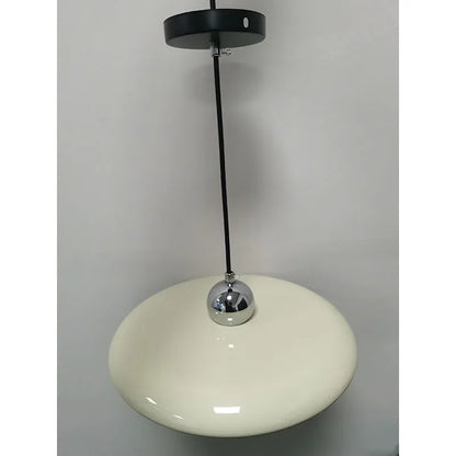 French Cream Flying Saucer Metal Pendant Light
