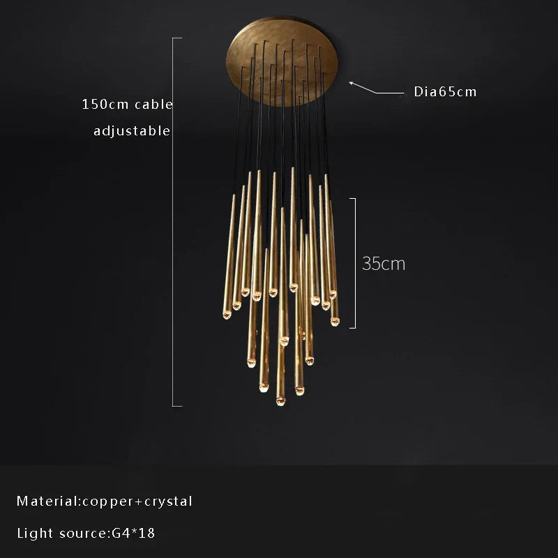 DecorBites™ Crystal Water Drop Ceiling Chandelier for Classic Living Room Decor