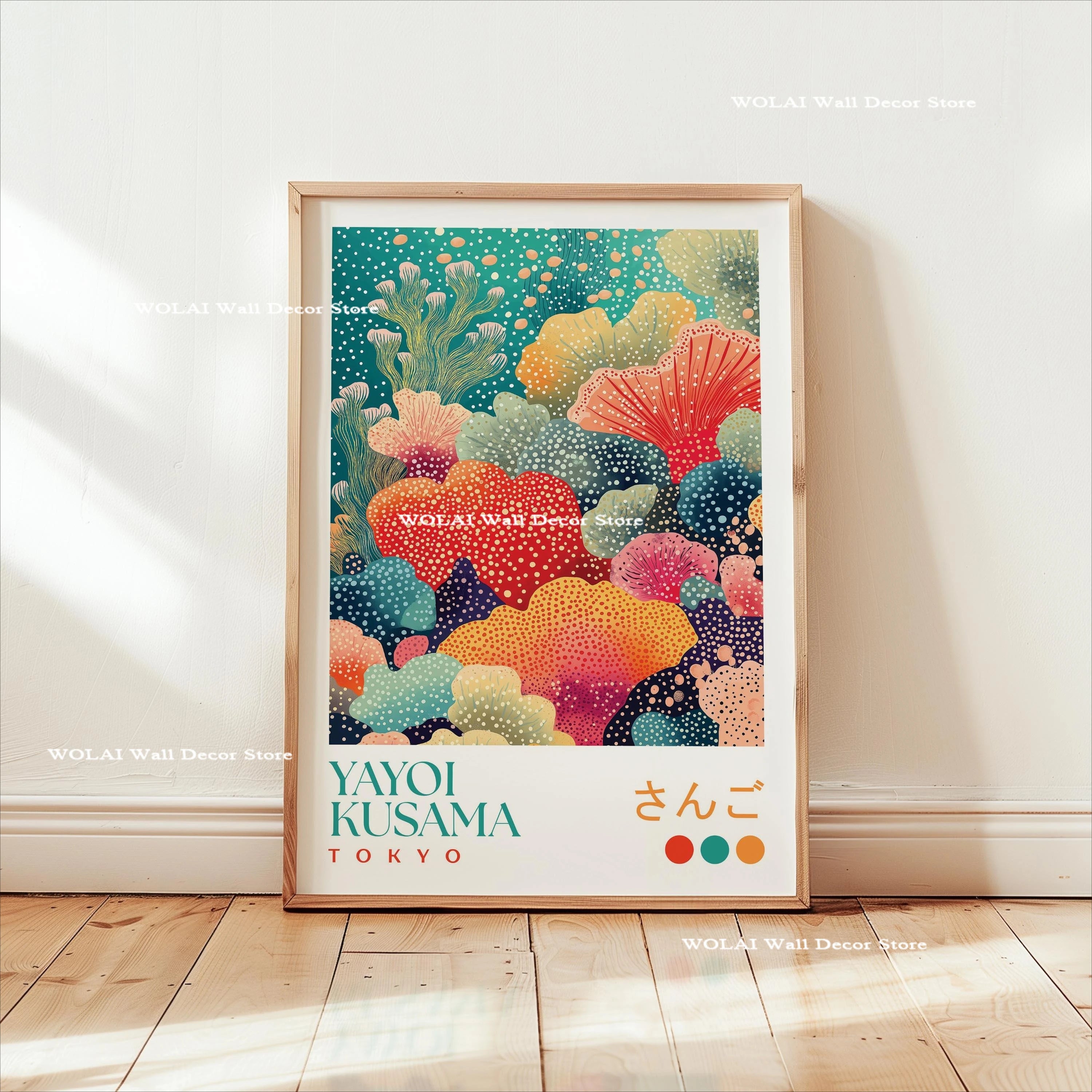 Yayoi Kusama Koi Fish Jellyfish Animal Canvas Prints Japanese Hokusai Giant Wave Wall Art Posters for Living Room Home Decor