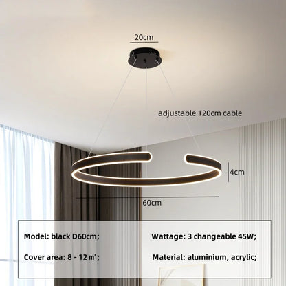Decorbites™ Kreis-Hängeleuchter mit Dimmbarem LED-Licht für das Moderne Wohnzimmer