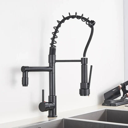 DecorBites™ Kitchen Faucet Pull Out Dual Spout Single Handle Mixer Tap 360 Rotation