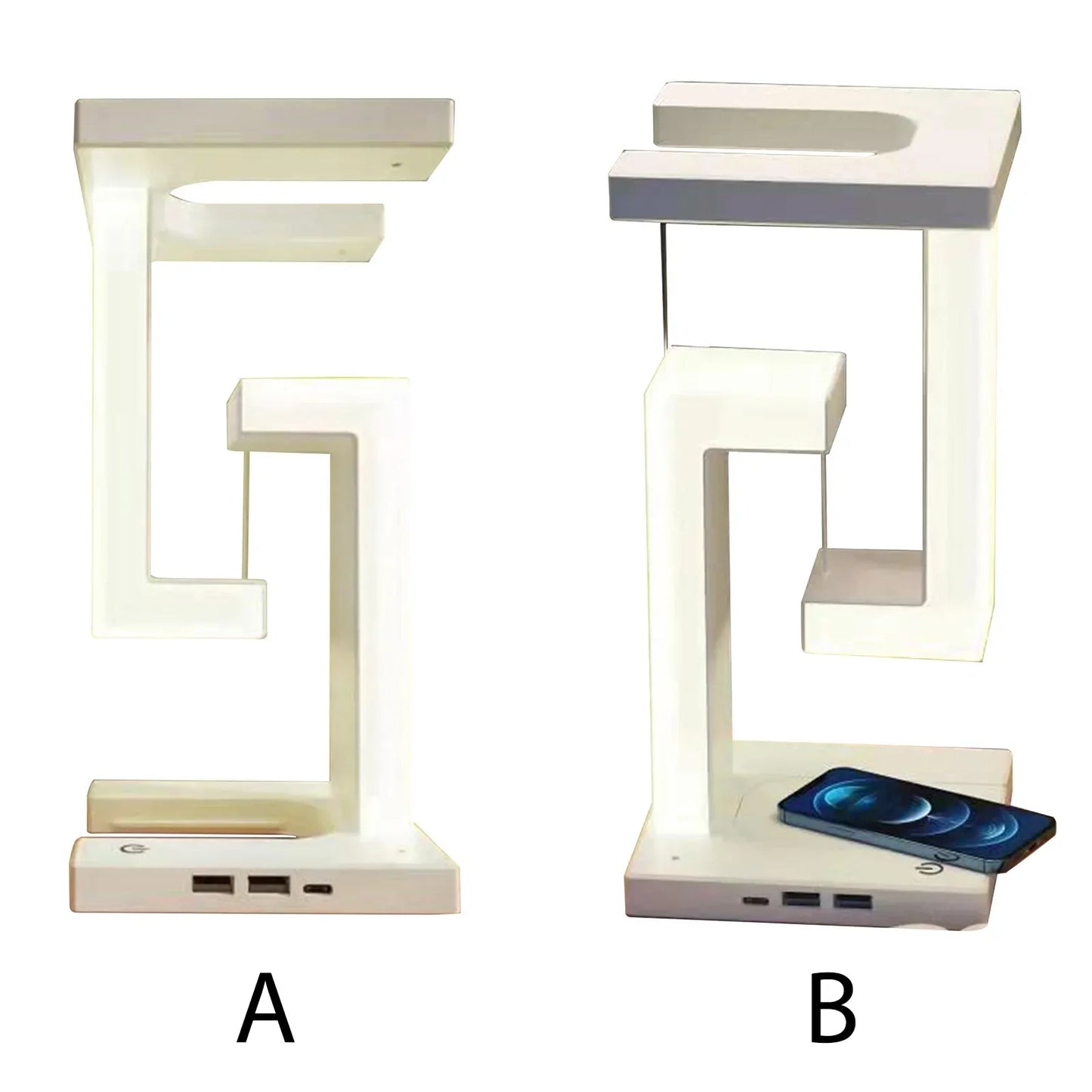 DecorBites™ Anti-gravity Night Light & Wireless Charger Desk Lamp, Dimmable LED Table Lamp