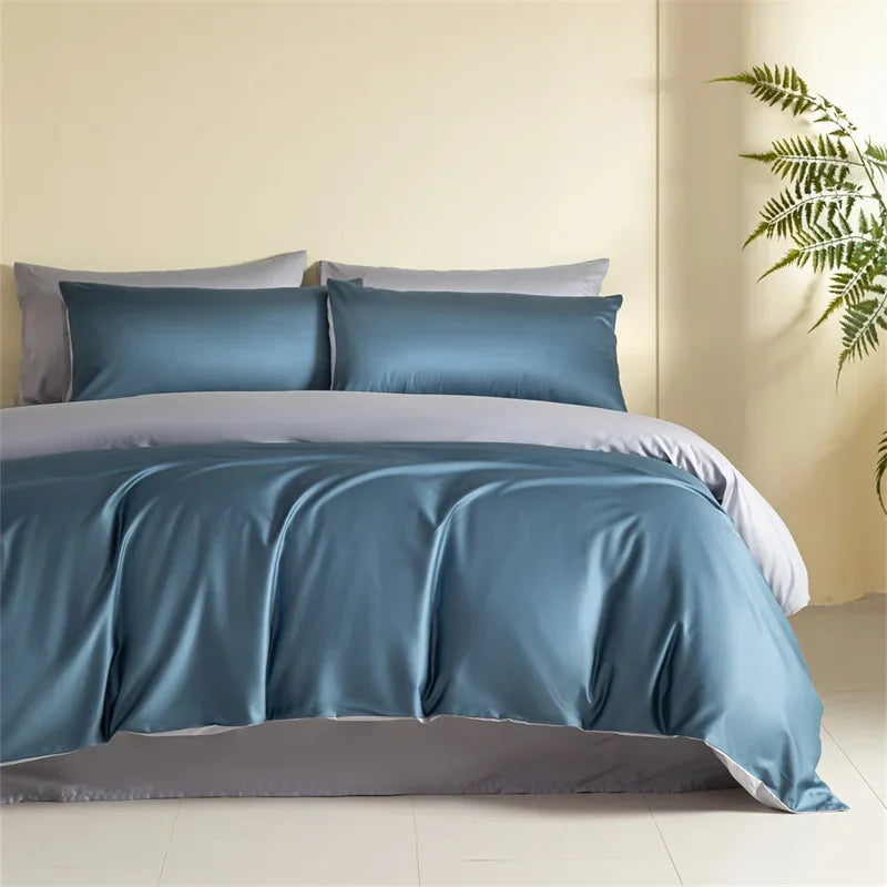 DecorBites™ Egyptian Cotton Bedding Set: Sheet, Pillowcase, Blanket Cover in Queen King Size