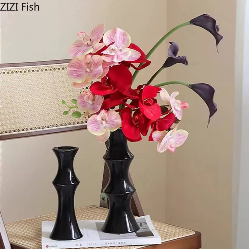 Decorbites™ Bambusförmige Keramikvase: Tischdekoration & Blumengesteck im Raum
