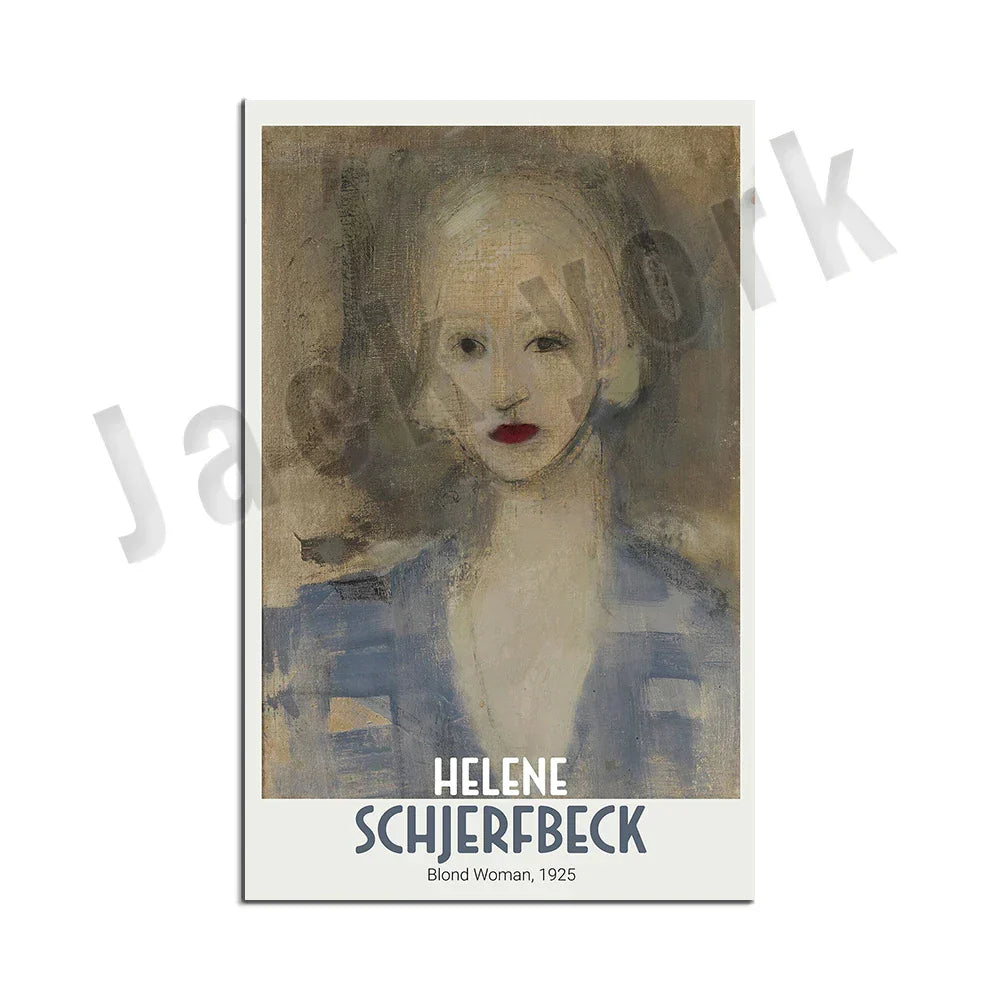 Decorbites™ Abstract Vintage-Ausstellungsplakat-Set - Helene Schjerfbeck, Zirkusmädchen, Blondes Mädchen