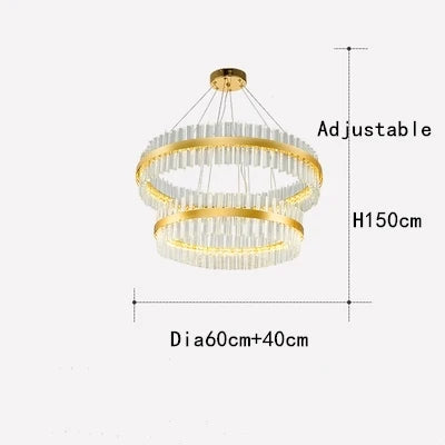 DecorBites™ Crystal LED Circle Pendant Chandelier for Living Room Kitchen Decor