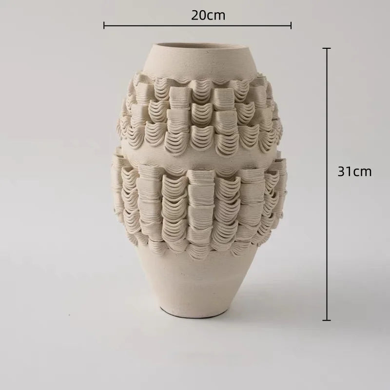 Decorbites™ Geometrische Falten-Keramik-Blumenvasen Heimdekoration Handwerkskunst