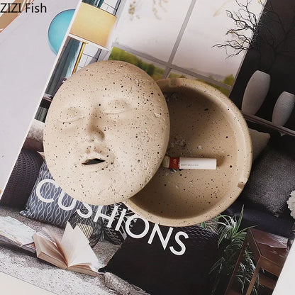 Decorbites™ Menschliches Gesicht Charakter Aschenbecher Büro Schreibtisch Dekoration Gras Rauchen Zubehör Geschenk