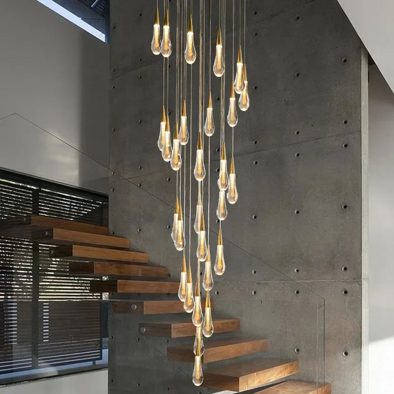 Gold Drop LED Chandelier