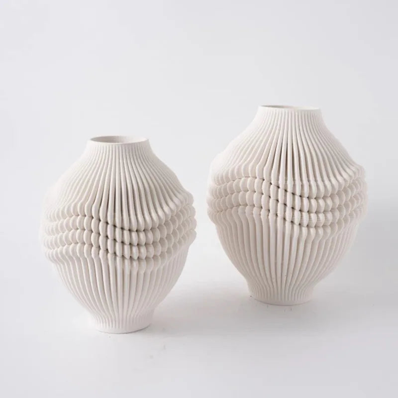 Decorbites™ Geometrische Falten-Keramik-Blumenvasen Heimdekoration Handwerkskunst