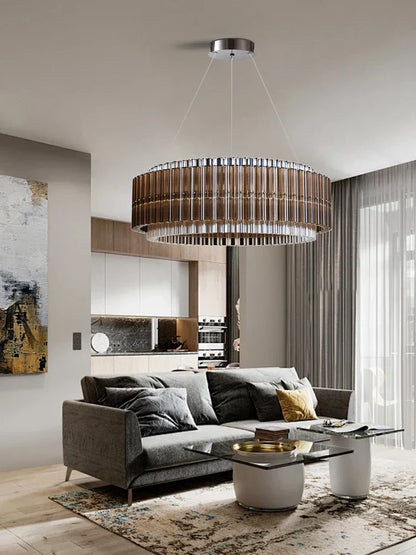 Decorbites™ Braune Kristall-Luxus-Lüster, Vintage Designer-Hängelampe für das Wohnzimmer